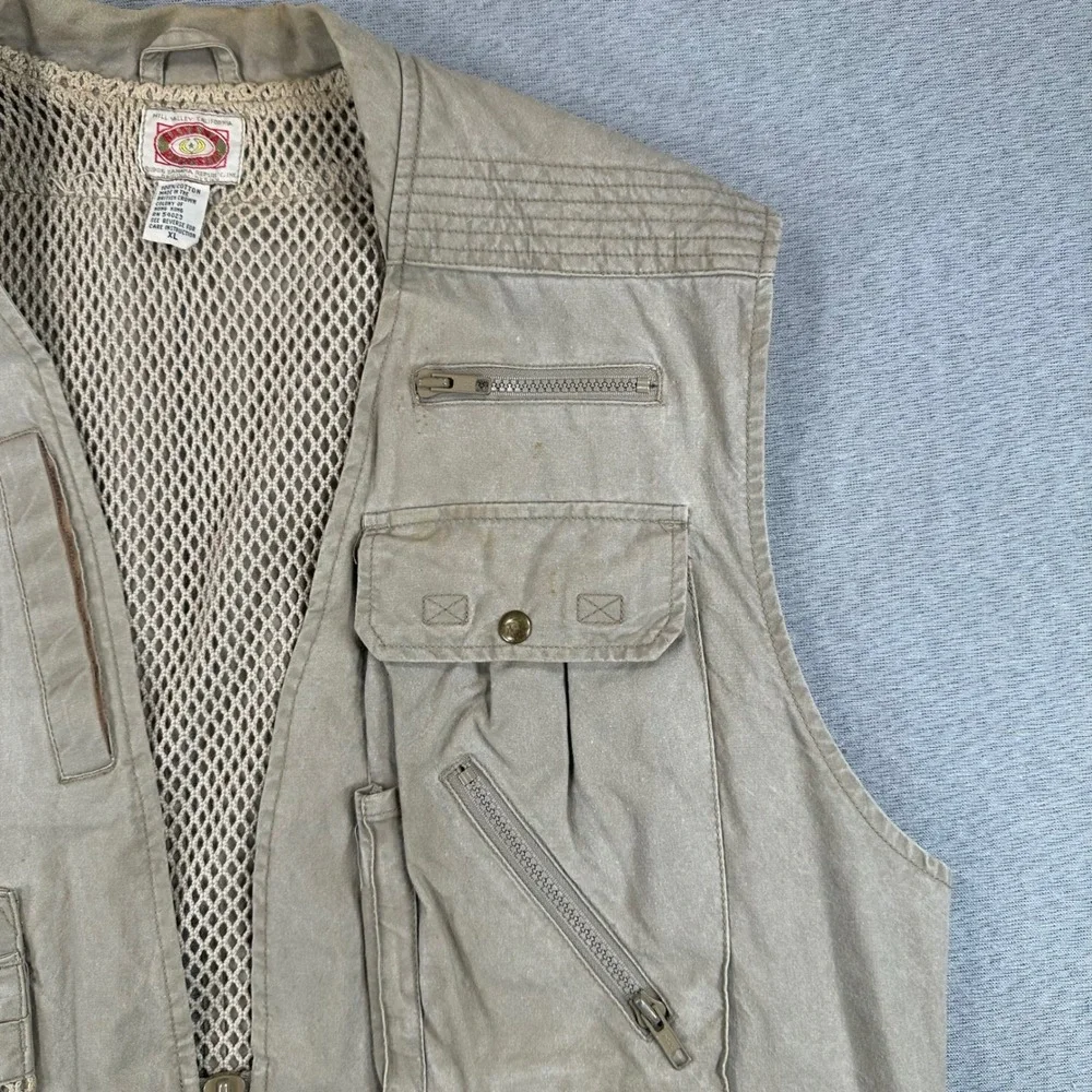RARE 80s VTG Banana Republic Safari Vest XL Khaki Multi Pocket Tactical
